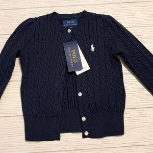 Ralph Lauren Navy Cable Sweater Cardigan Size 2T Toddler